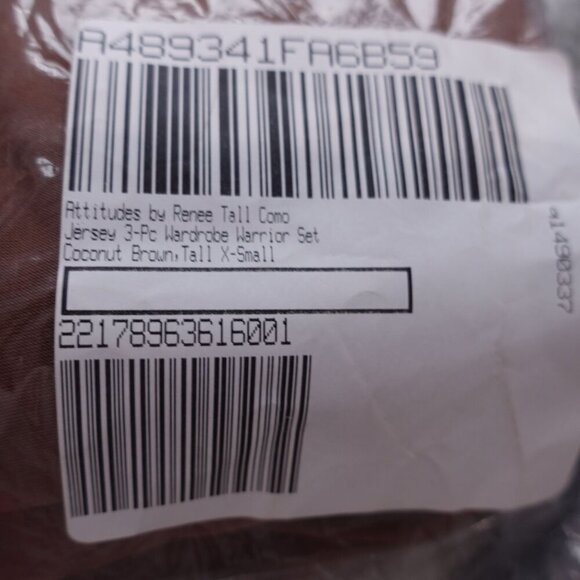 NWT Attitudes by Renee Como Jersey Over & Wide Leg Pants Set Sz XXS Mocha 2-Pc - Picture 12 of 12